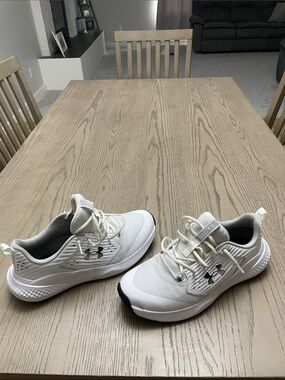 Under Armour Kids White and Black Slip-On Lace Sneakers